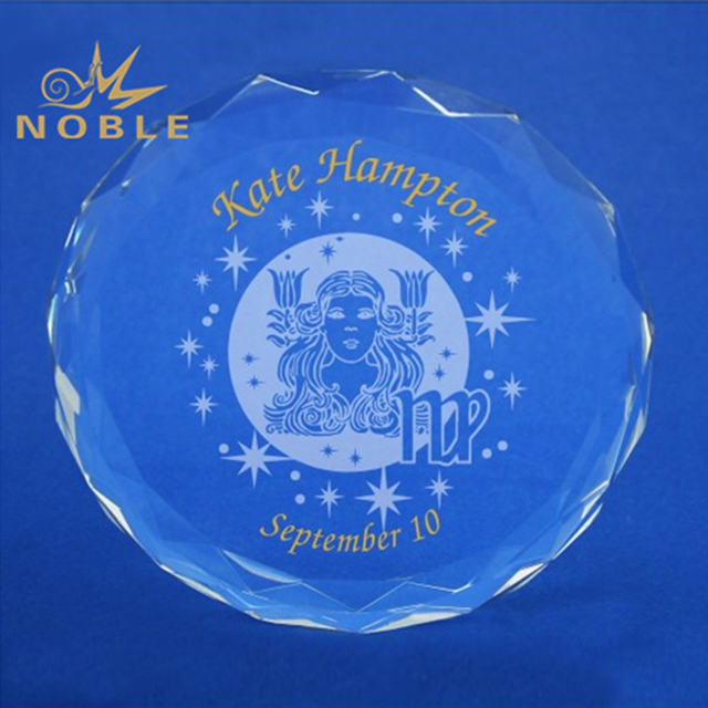 329---2A- CCV053 Zodiac Virgo Gem Cut Paperweight