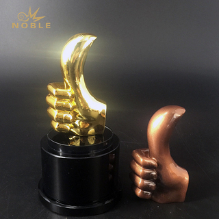 Gold Plated Color Metal Big Thumb Trophy 