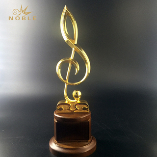 Gold Plated Color Metal Music Trophy 