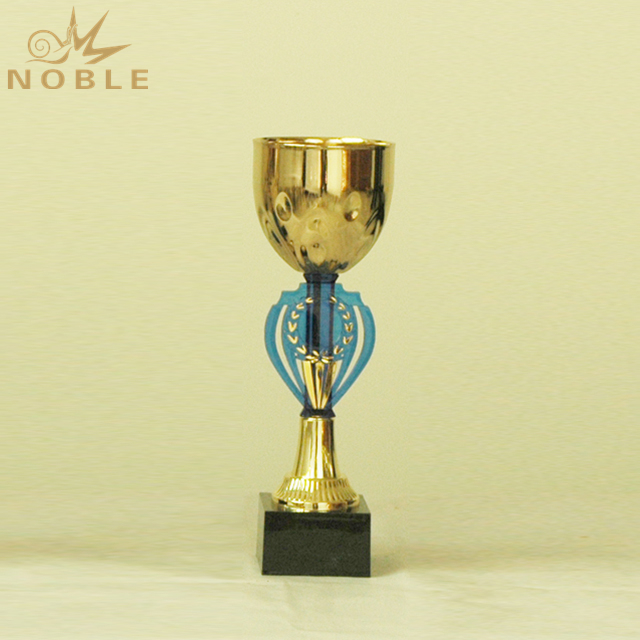 Custom Design Blue Gold Metal Trophy Parts