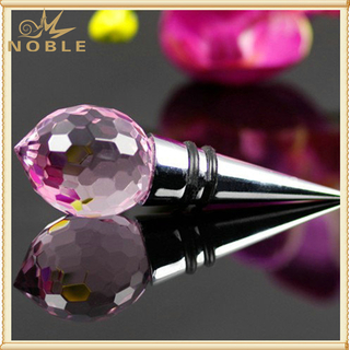 Custom Pink Crystal Wine Bottle Stopper 