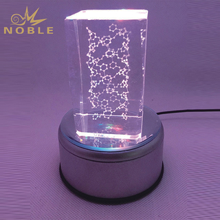 Crystal Cube With White Or Colorful LED Base