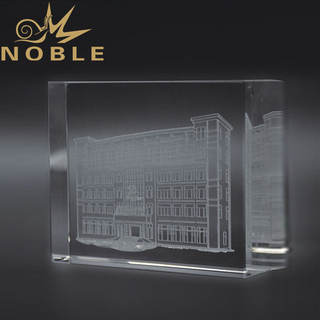 Custom 3d Laser Engraving Crystal Building Award