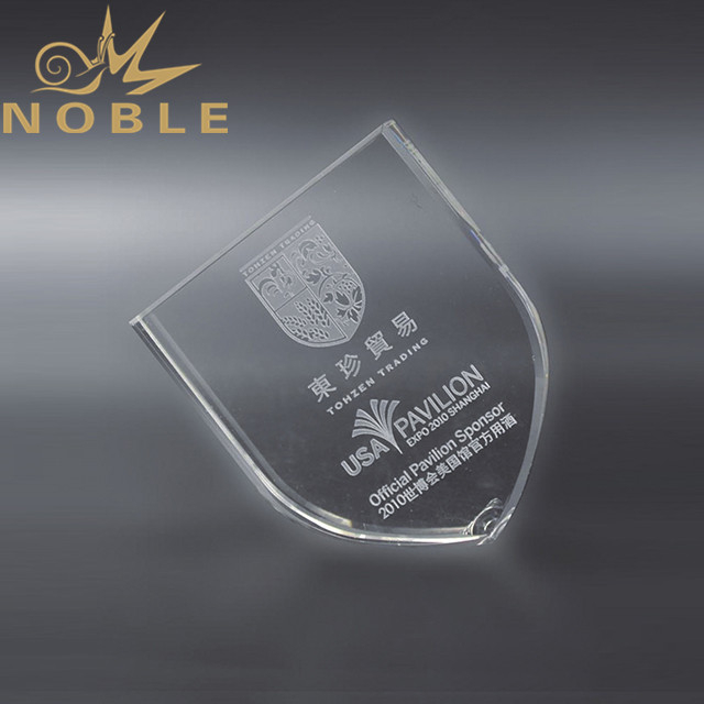 Crystal Shield Paperweight with 3d Laser Engraving 