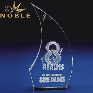 Crystal Sailling Award with 3d Laser Engraving 