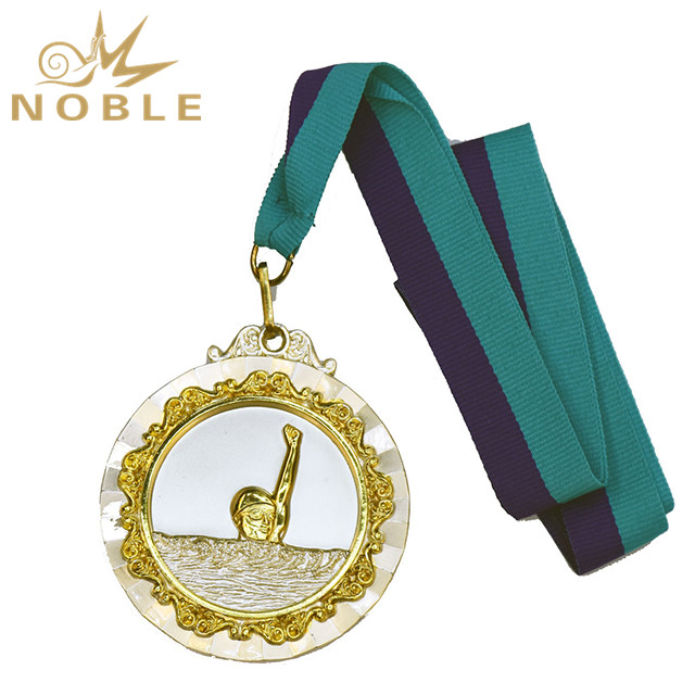 Noble Metal Gold Custom Sports Swimming Medal