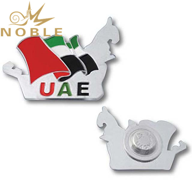 2B-LHH004 Metal UAE Map National Day Logo emblem Badge brooch pin With Round Magnet at the back_副本