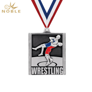 Silver Bronze Wrestling Sports Medal