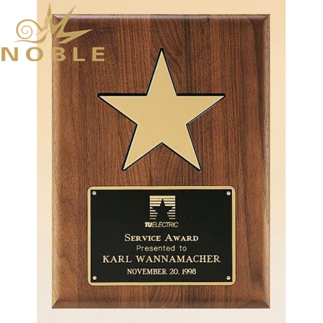 NB-CST316 American Walnut Plaque with 5 Gold Star Star Awards
