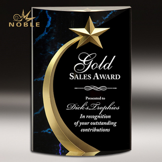 Acrylic Blue Accented Marbleized Shooting Star Trophy Award 