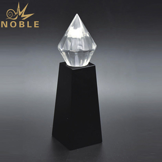Crystal Diamond Trophy with Black Crystal Base