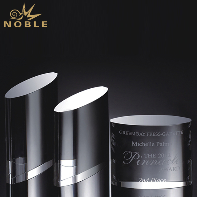 Round Crystal Tower Award Trophy