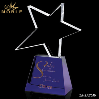 Crystal Meteor Award With Colored Base
