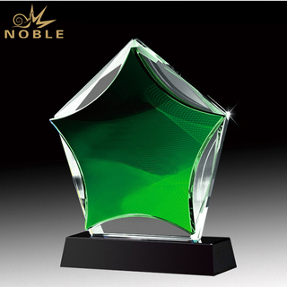 Crystal Star Trophy With Green Sheet 