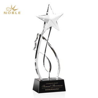 Optical Crystal Shooting Stars on Black Base