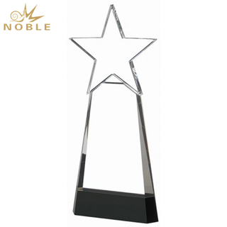 Noble Clear Crystal Star Trophy With Black Base