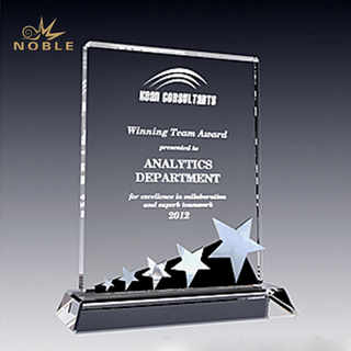 Custom Engraved Crystal Star Plaque Award