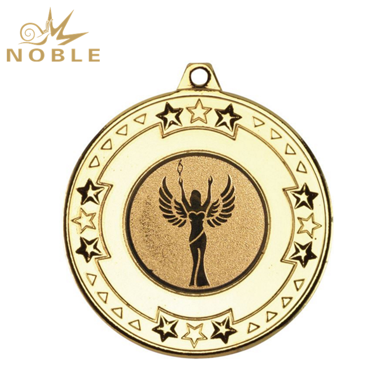 NB-MD969---054 Gold Star & Pattern Medal with Achievement Centre Disc 50mm