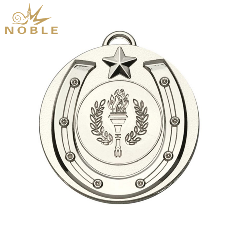 NB-MD995---068 Silver Horse Shoe Target Medal 50mm