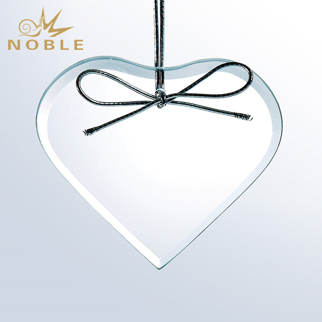 Glass Heart Shaped Christmas Hanging Crystal Ornamental Gifts