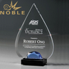 Teardrop Lucite Award with Glass Gemstone And Black Base