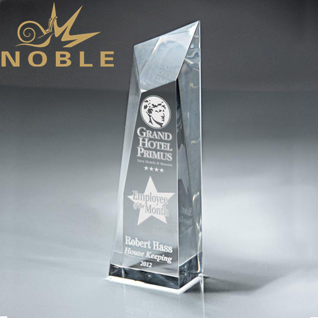 96---NB-AWA144 Clear Beveled Lucite Obelisk Award 8“_副本