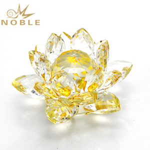 Noble Yellow Crystal Lotus For Wedding Gifts