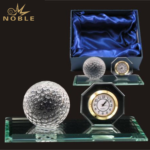 Blank Golf Glass Crystal Clock Trophy