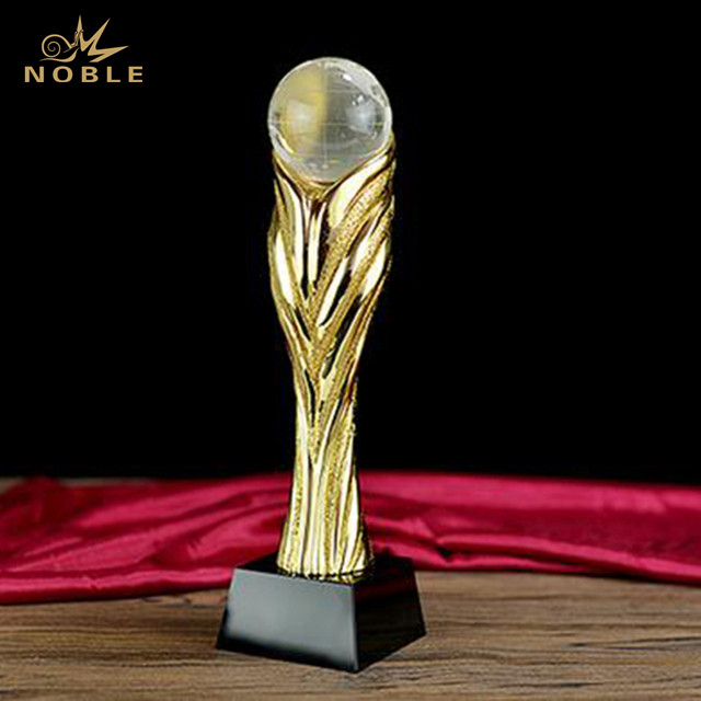 Gold Plated Resin Earth Globe Trophy