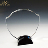 Blank Crystal Shield Award With Black Base