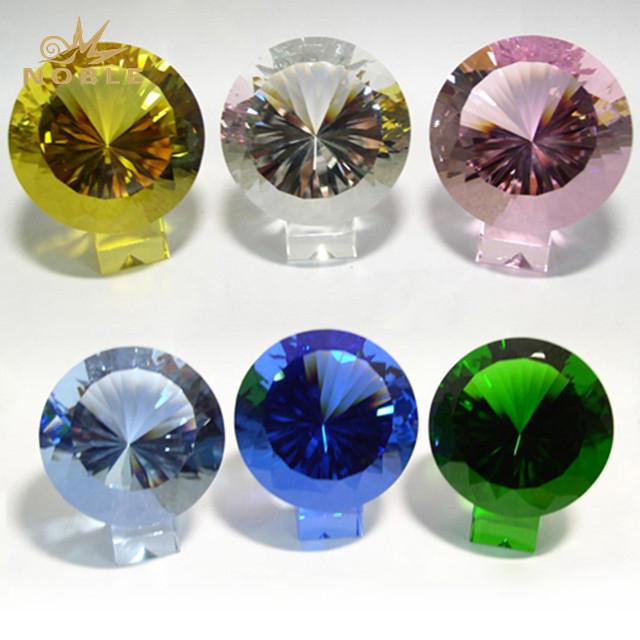 Diamond Shaped Colored Crystal Paperweight Gifts