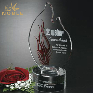 Clear Blank Crystal Wildfire Flame Award