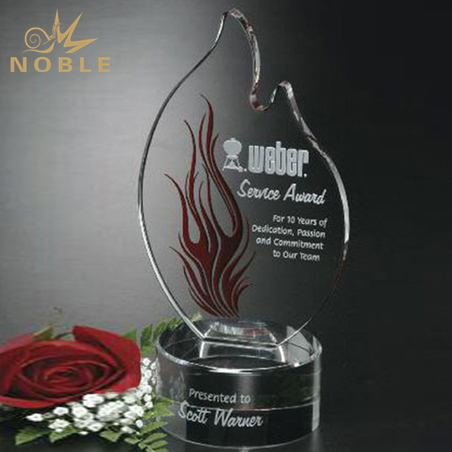Clear Blank Crystal Wildfire Flame Award