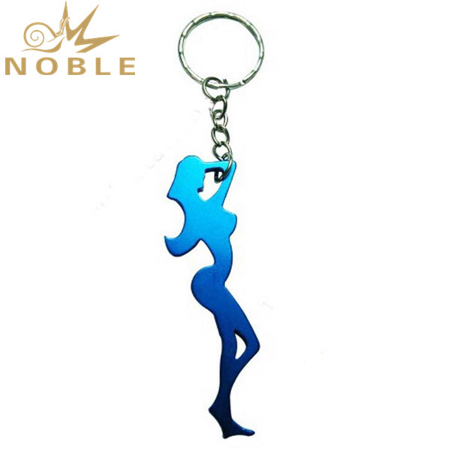 Metal Beautiful Lady Wine Bottle Opener Custom Keychain 