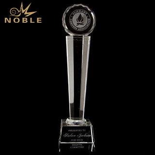 Custom Pillar Crystal Corporate Trophy
