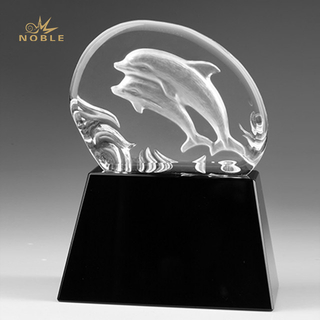 Corporate Crystal Animal Awards Dolphins
