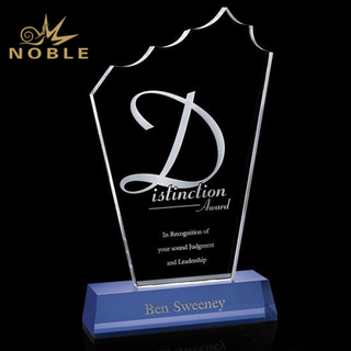 Custom Monterey Blue Crystal Corporate Trophy