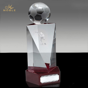 Custom Design Football Crystal Trophy
