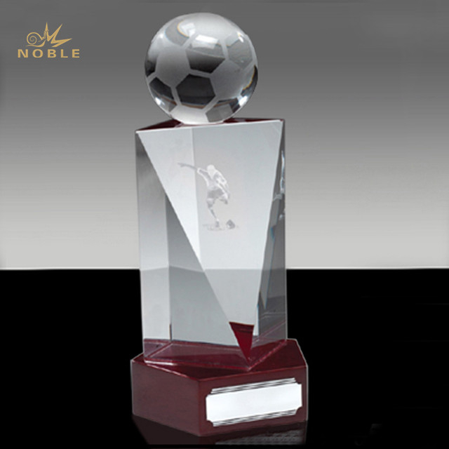 Custom Design Football Crystal Trophy