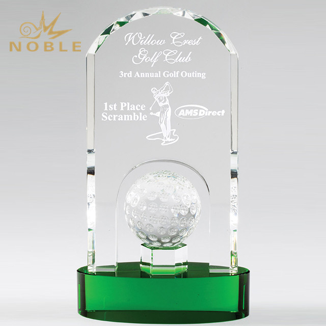 2019 Sports Crystal Golf Trophy with Green Base