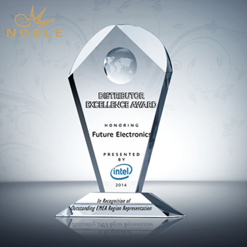 Custom Made Clear Crystal Globe Award