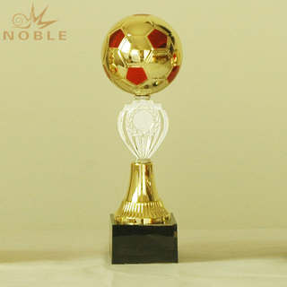 Unique Red Colored Soccer Gold Trophy Cup