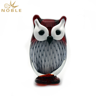 Animal Hand Blown Glass Owl As Home Decoration