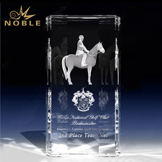 Custom Laser Engraved Crystal Riding Award