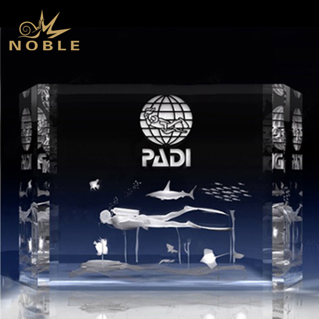 Custom Laser Engraved Crystal Diving Award