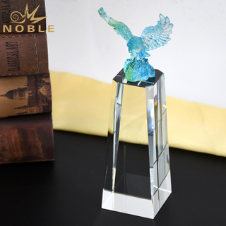 Colorful Art Glass Eagle Trophy
