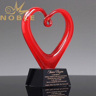 Artful Heart of Life Crystal Art Glass Trophy