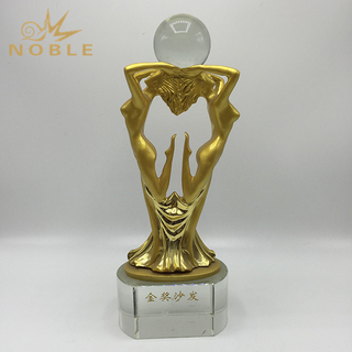 Decorative Gold Metal Globe Trophy 