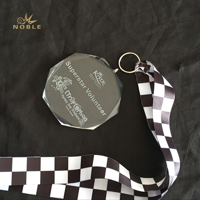 Custom Engraved Crystal Medal for Decoration