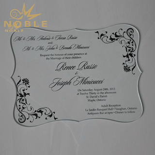 Custom Made Engrave Text Crystal Invitation Card